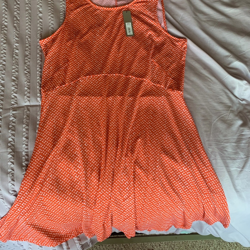 Apt 9 orange A-line flare and fit knee length dress.